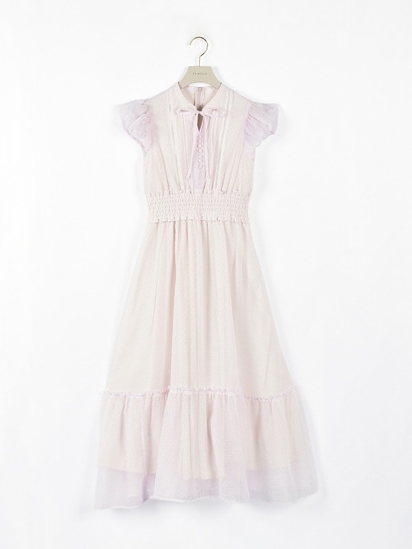 ミニバルーンスリーブシフォンワンピース 詳細画像 ピンク 1