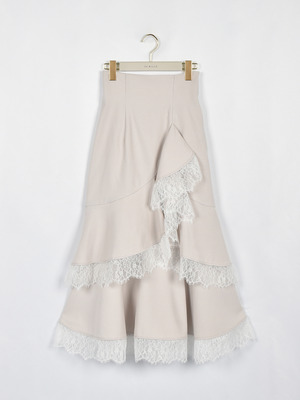 フリルヘムレースデザインスカート