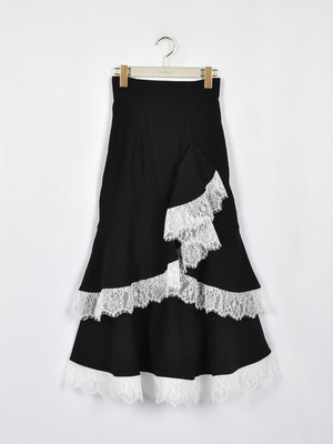 フリルヘムレースデザインスカート
