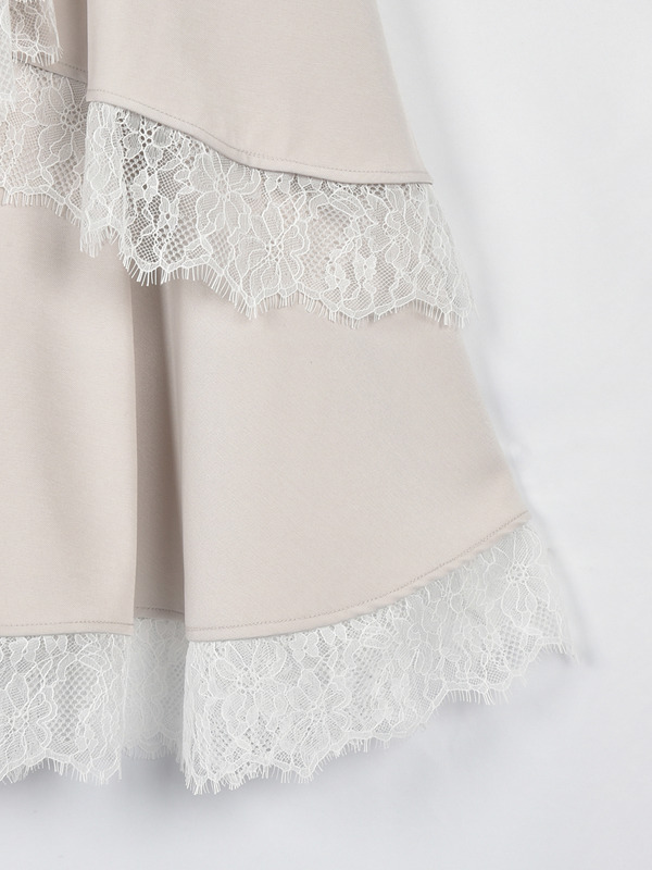 フリルヘムレースデザインスカート 詳細画像 ブラック 16