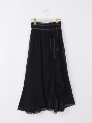 ダブルリボンフリルスリットスカート