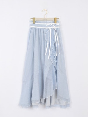 ダブルリボンフリルスリットスカート