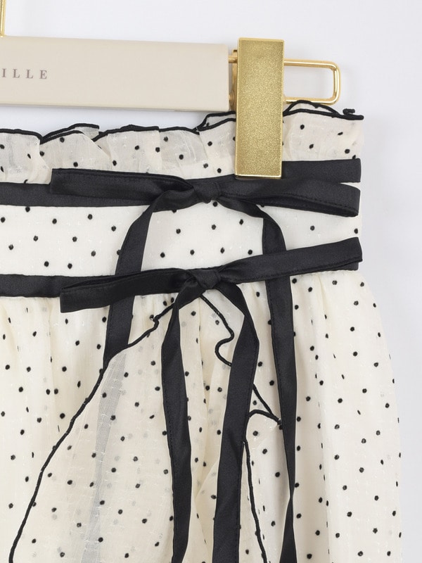 ダブルリボンフリルスリットスカート 詳細画像 ブラック 16