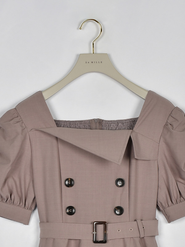 ドッキングトレンチ風ワンピース 詳細画像 チャコール 16