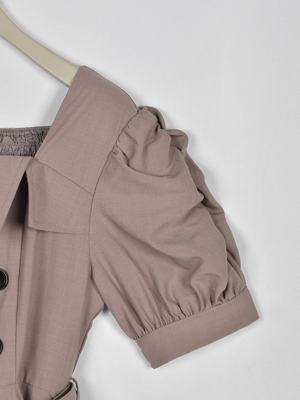 ドッキングトレンチ風ワンピース 詳細画像 チャコール 16