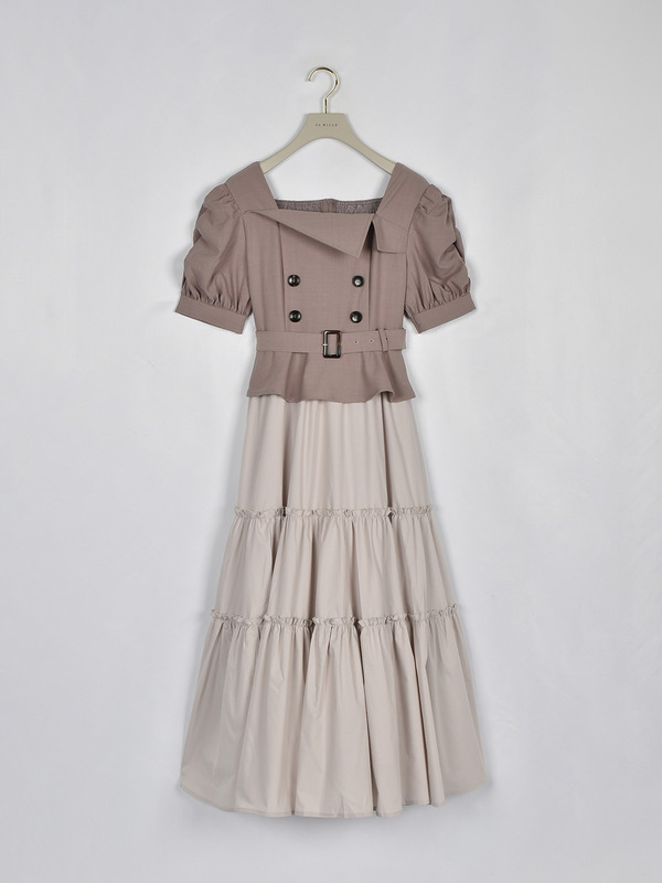 ドッキングトレンチ風ワンピース 詳細画像 ピンク 1