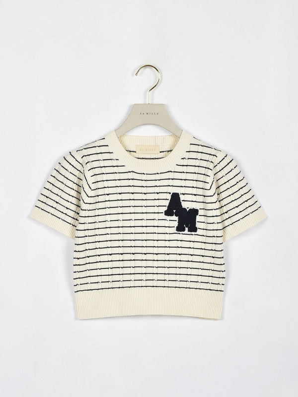 コンパクトワッペンニット 詳細画像 ネイビーボーダー 1