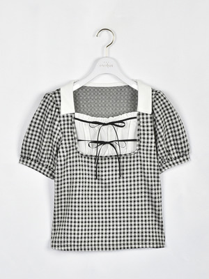 ダブルリボンリブトップス