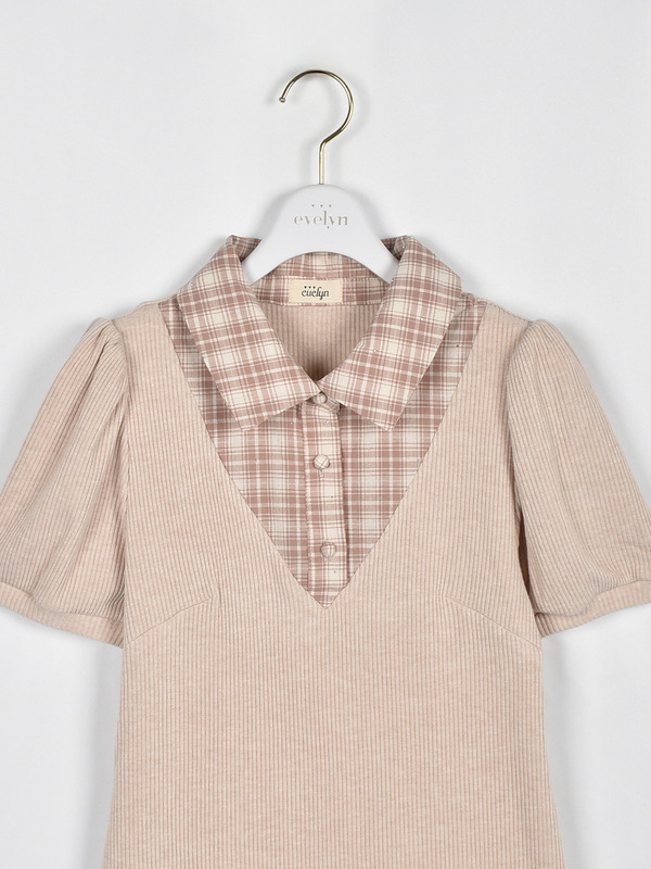 リボンチェックプリーツリブワンピース 詳細画像 ブラック 16