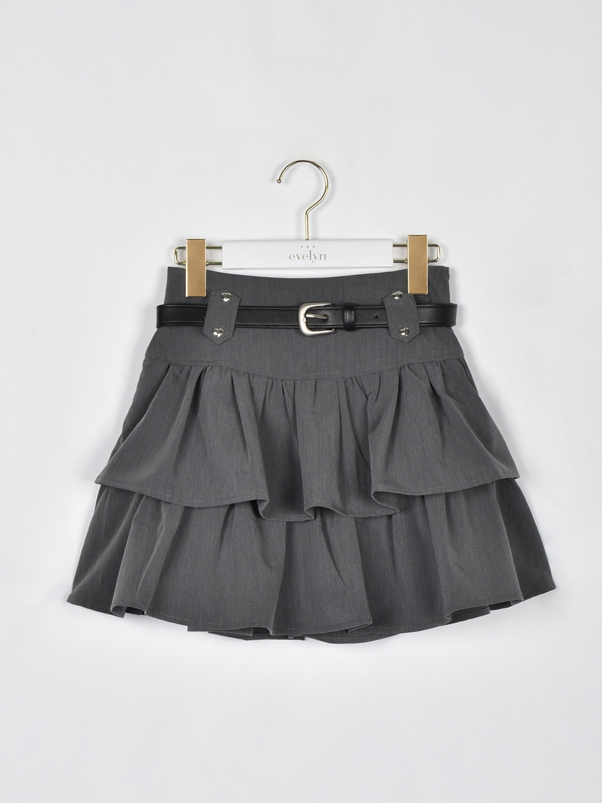 ハートスタッズベルトティアードスカート｜evelyn（エブリン）公式通販 