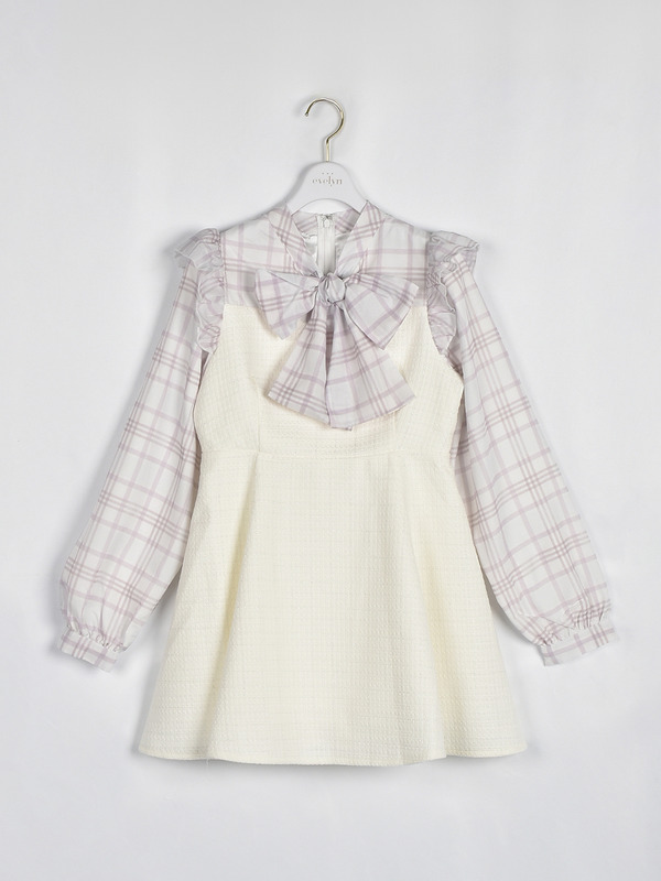 ドッキングツイードワンピース 詳細画像 ピンク 1