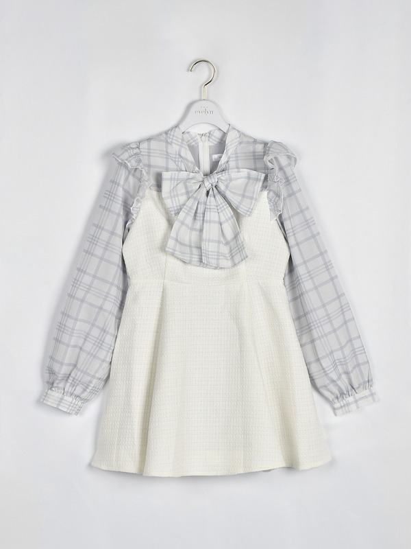 ドッキングツイードワンピース 詳細画像 アイスグレイ 1