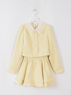 襟ビジューツイードセットアップ