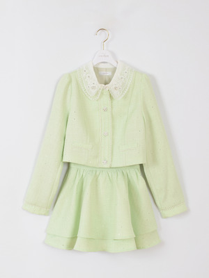 襟ビジューツイードセットアップ