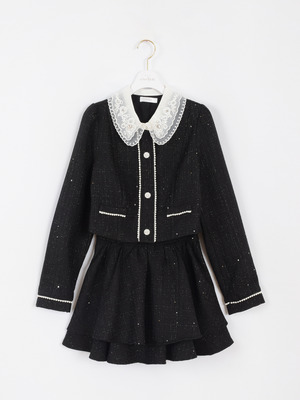 襟ビジューツイードセットアップ