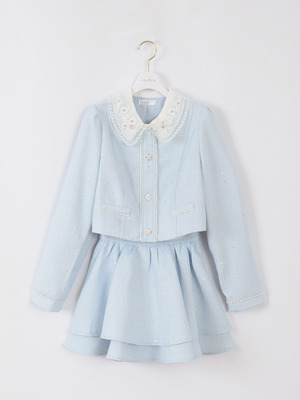 襟ビジューツイードセットアップ