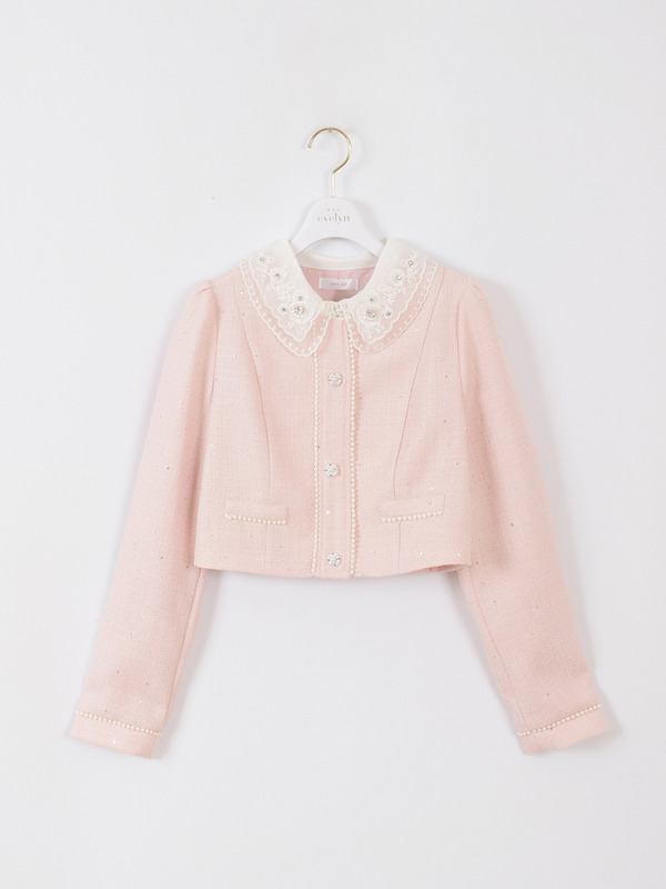 襟ビジューツイードセットアップ 詳細画像 オフホワイト 16