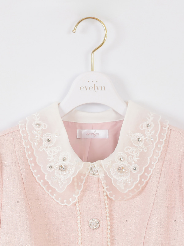 襟ビジューツイードセットアップ 詳細画像 オフホワイト 16