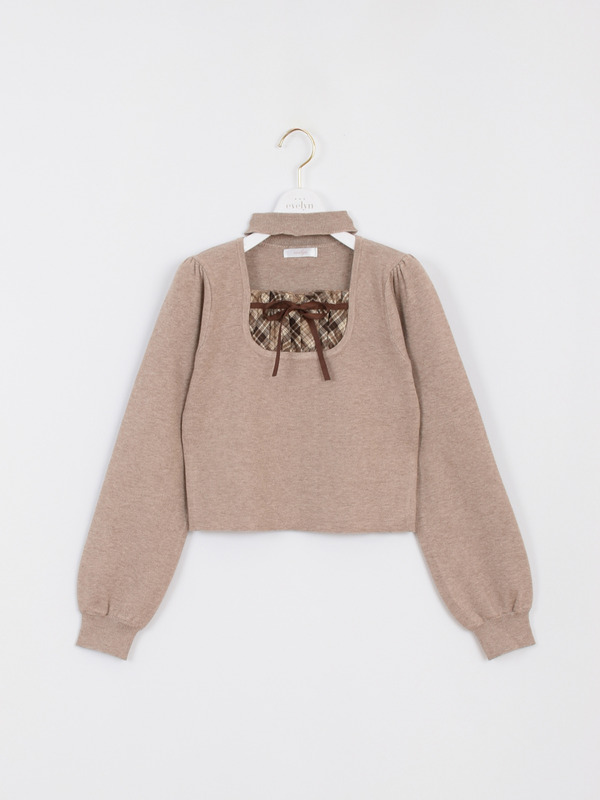 チョーカードッキングニット 詳細画像 ブラウン 1