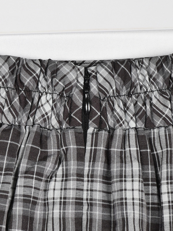 チェックボリュームミニスカート 詳細画像 ブラック 16