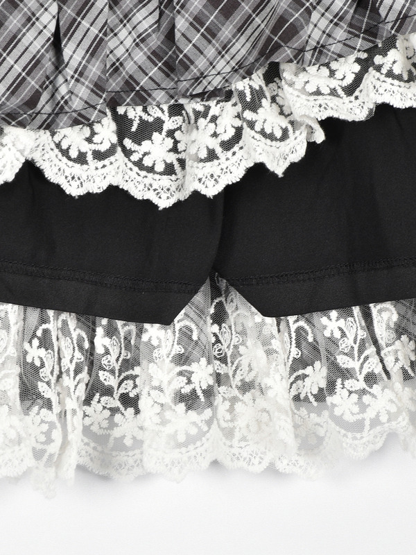 チェックボリュームミニスカート 詳細画像 ブラック 16