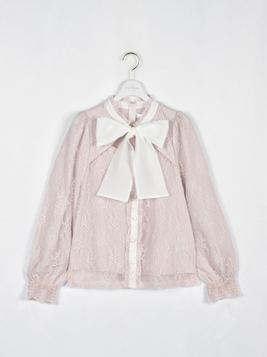 チョーカーレースリボンブラウス