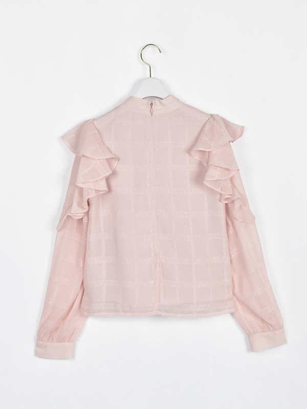 肩フリルラメリボンブラウス 詳細画像 アイスブルー 16