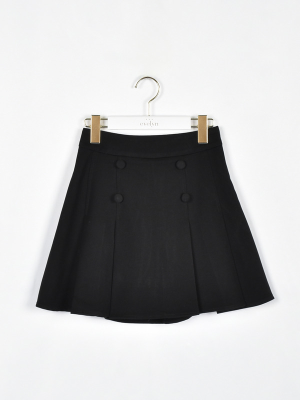 フロントボタンプリーツスカート 詳細画像 ブラック 1
