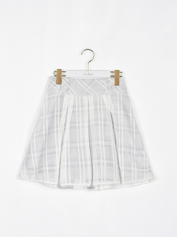 シアーチェックミニスカート 詳細画像 オフホワイト 1