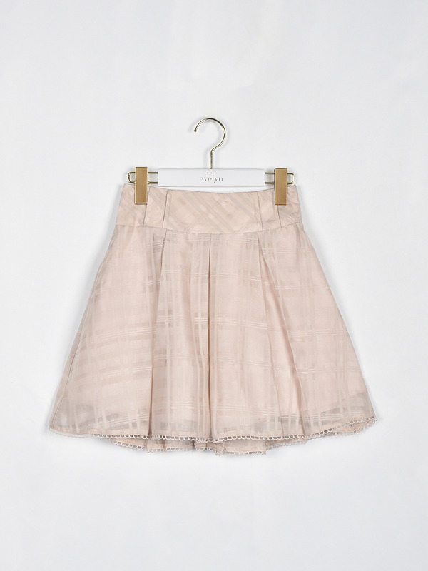 シアーチェックミニスカート 詳細画像 ピンク 1