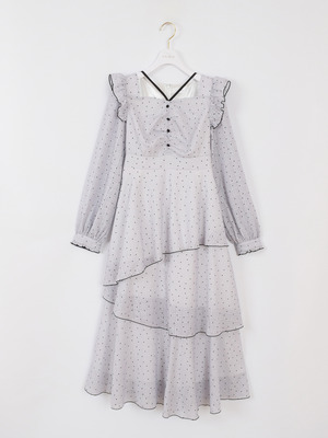 ドットティアードワンピース