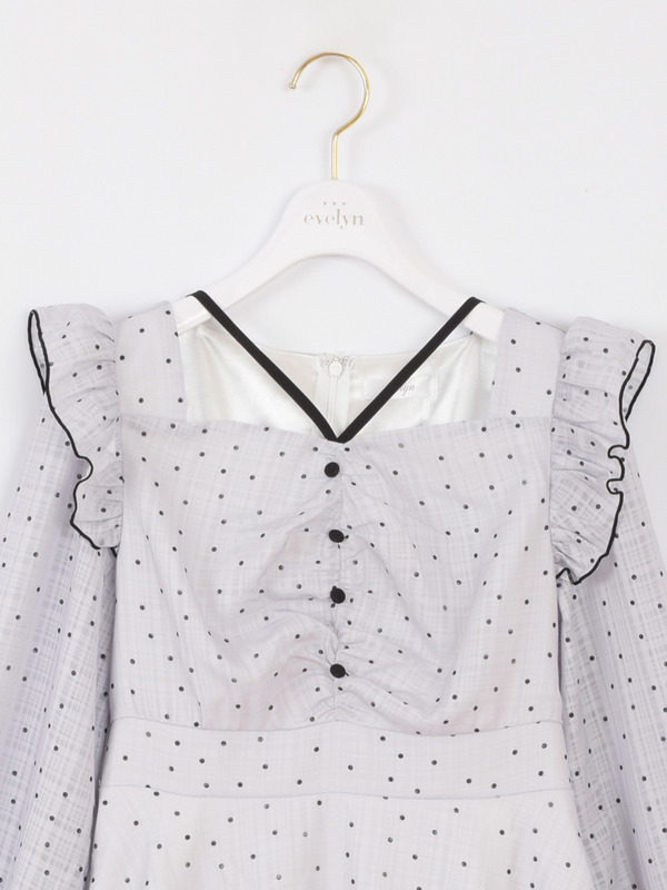 ドットティアードワンピース 詳細画像 アイスグレイ 16