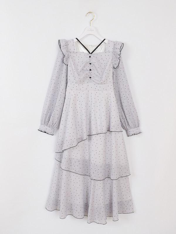 ドットティアードワンピース 詳細画像 アイスグレイ 1