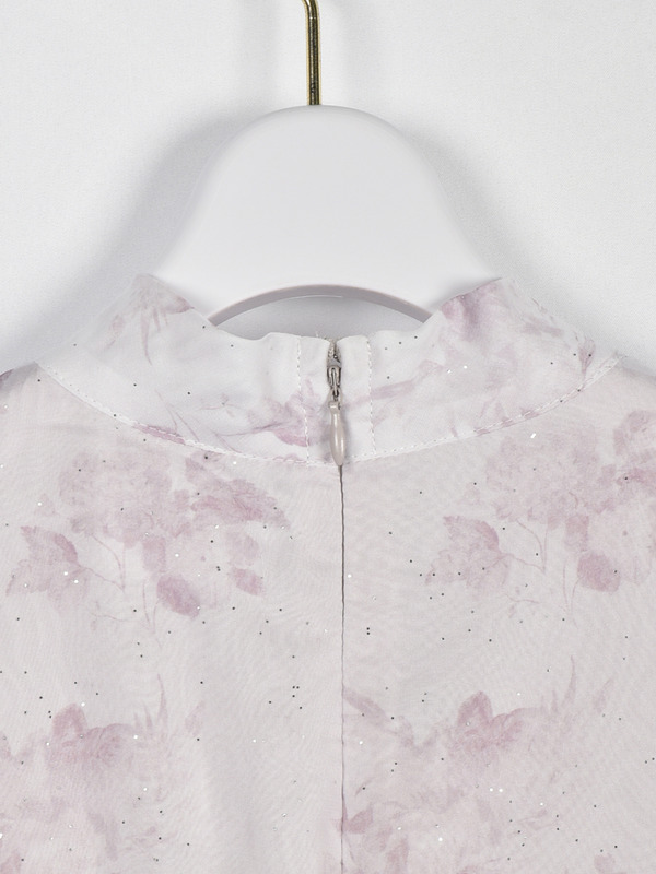 ラメフリルギャザー花柄ワンピース 詳細画像 アイスグレイ 16