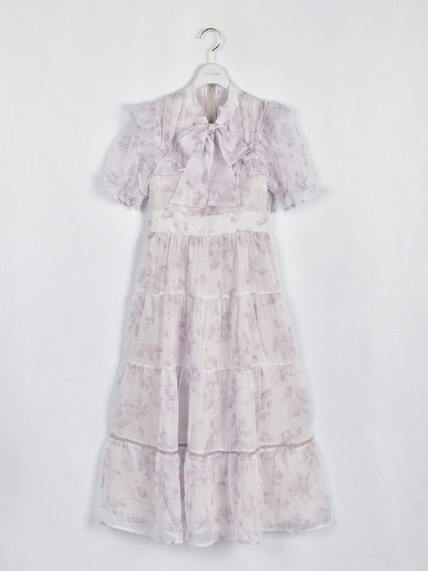 ラメフリルギャザー花柄ワンピース 詳細画像 ピンク 1