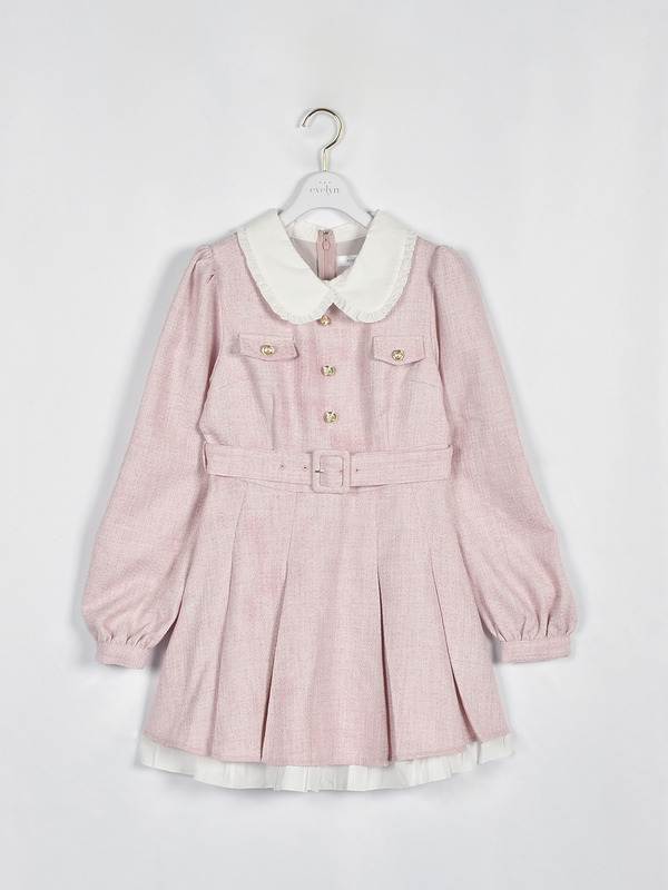 襟タックミニワンピース 詳細画像 ピンク 1