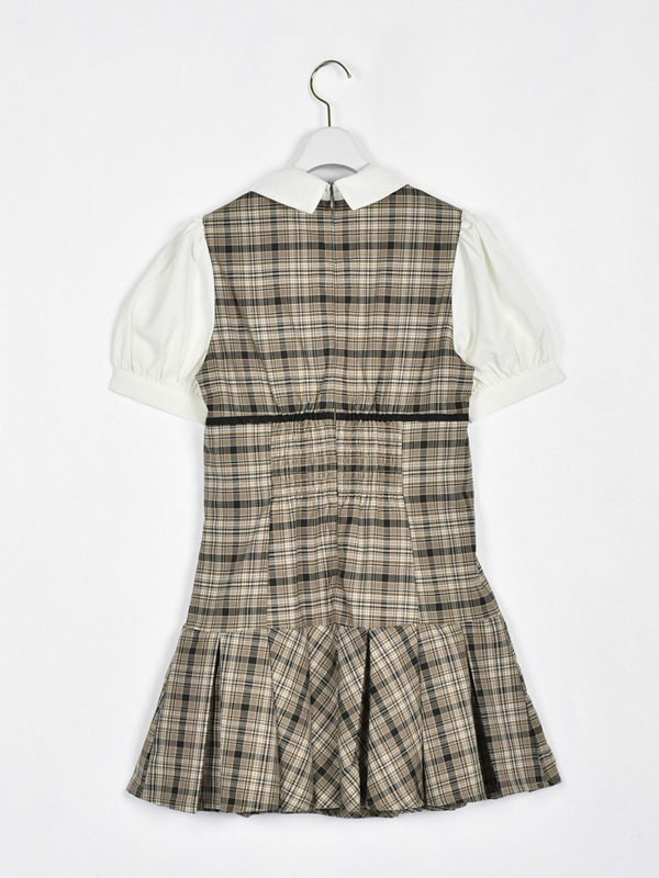 バストリボンチェックミニワンピース 詳細画像 ブラック 16