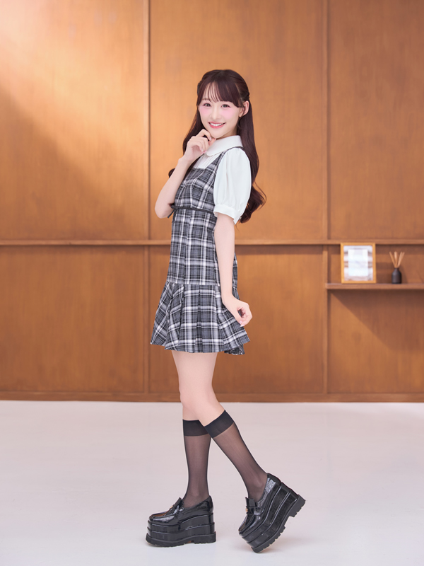 バストリボンチェックミニワンピース 詳細画像 ブラック 16