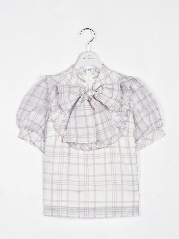 オリジナルチェックフリルブラウス 詳細画像 ピンク 1