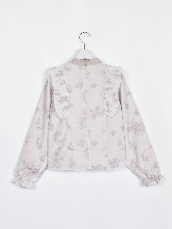 バイカラーリボンフリルブラウス 詳細画像 アイスグレイ 16