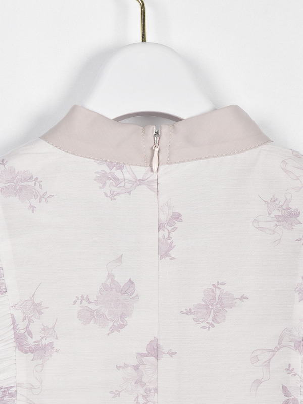 バイカラーリボンフリルブラウス 詳細画像 アイスグレイ 16