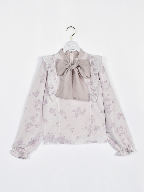 バイカラーリボンフリルブラウス 詳細画像 ピンク 1