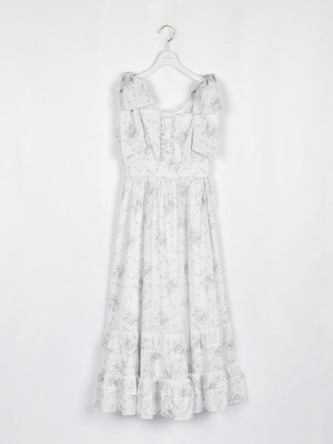 レースフリル花柄キャミワンピース