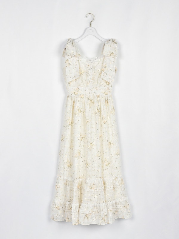 レースフリル花柄キャミワンピース 詳細画像 イエロー 16