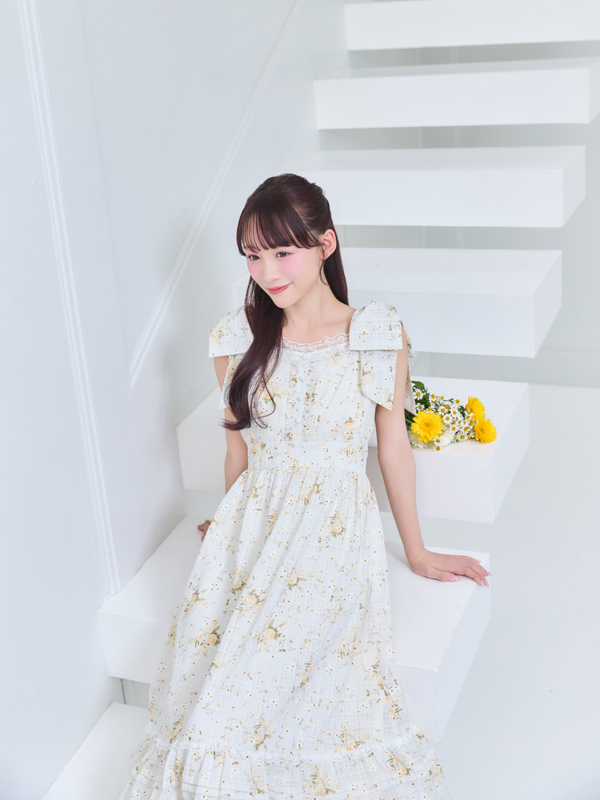 レースフリル花柄キャミワンピース 詳細画像 イエロー 16