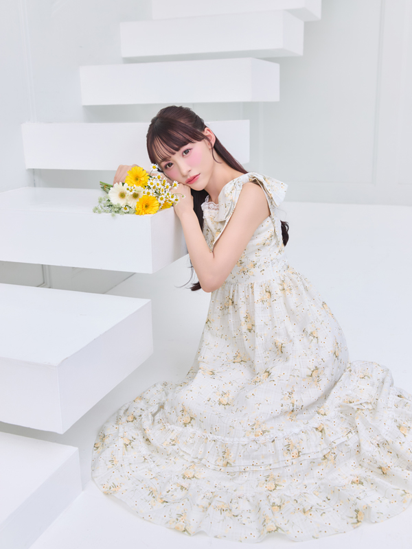 レースフリル花柄キャミワンピース 詳細画像 イエロー 16