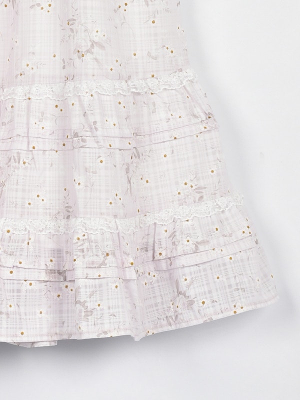 レースフリル花柄キャミワンピース 詳細画像 イエロー 16