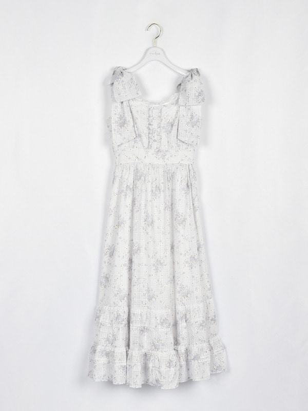 レースフリル花柄キャミワンピース 詳細画像 アイスブルー 1