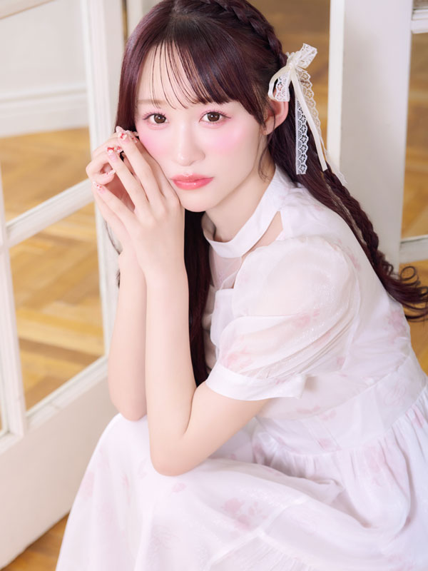 チョーカー花柄ロングワンピース 詳細画像 アイスブルー 16