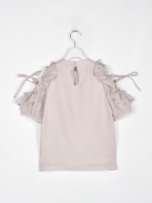 オフショルパールブラウス 詳細画像 アイスブルー 16